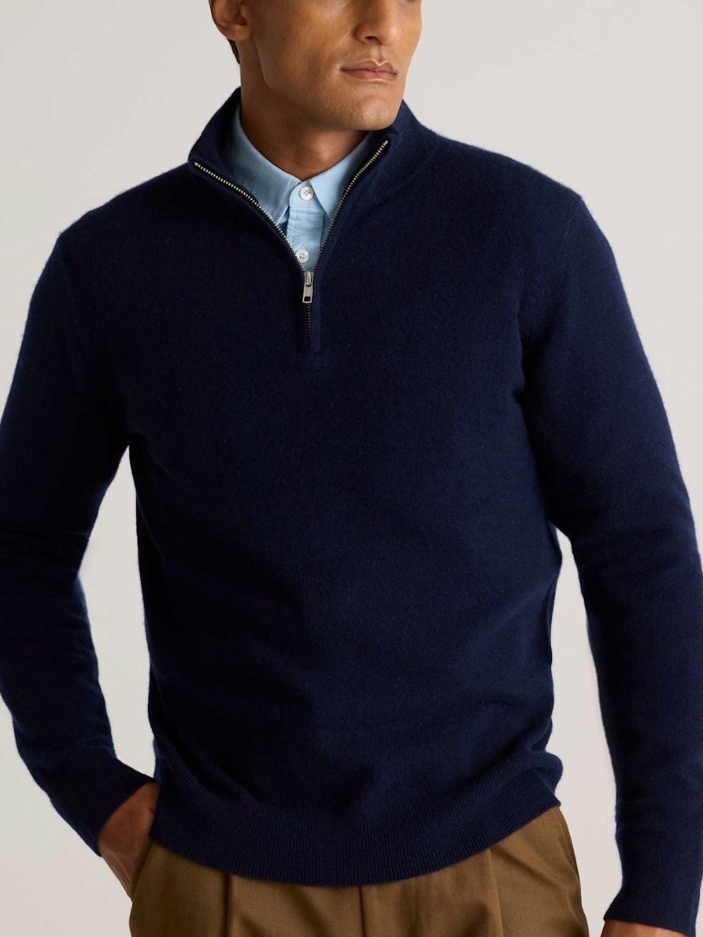 Quince cashmere half-zip sweater